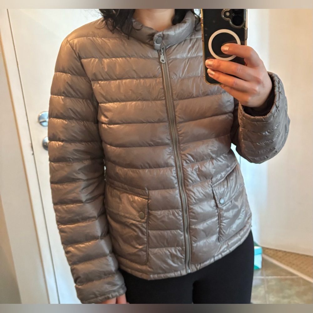 Women's Metallic Puffer Jacket M 90% duck down